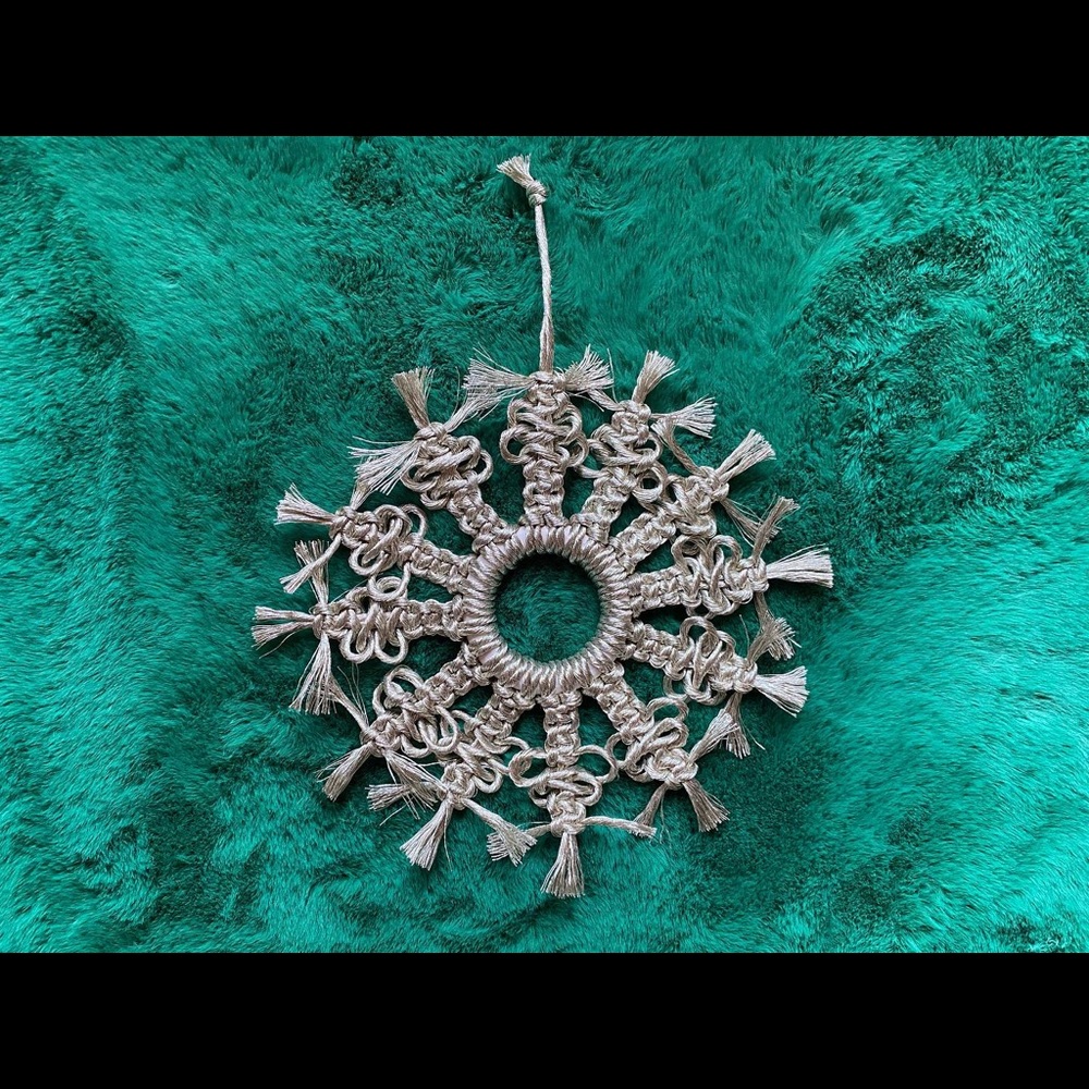 Handmade Macrame Crochet Snowflake Ornaments